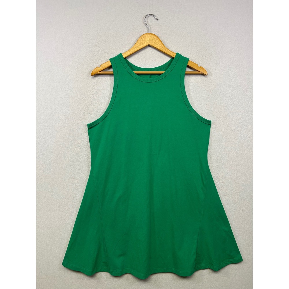 A New Day Vibrant Sporty Summer Womens Large Green Sleeveless A-Line Knit Dress